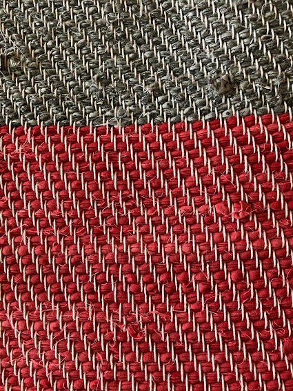 Loom-Woven Upcycled Fabric Small Area Rug - Colorful Accent (23.5" x 20") #10