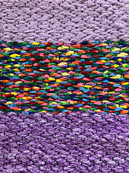 Loom-Woven Upcycled Fabric Table Runner - Vibrant Broken Twill (36" x 15.5") #22
