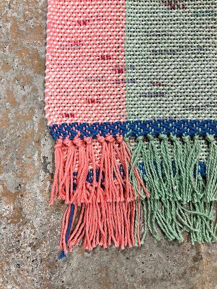 Loom-Woven Cotton Table Runner- Colorful Stripes(38"x15.5")#33