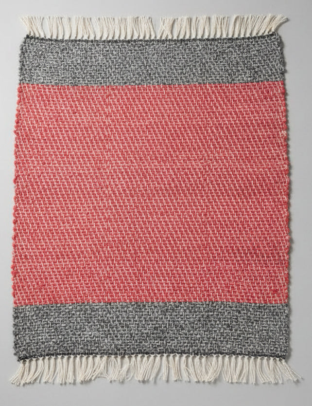 Loom-Woven Upcycled Fabric Small Area Rug - Colorful Accent (23.5" x 20")  #10