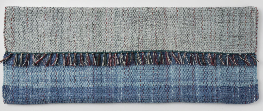 Loom-Woven Upcycled Fabric Area Rug - Colorful Entryway Runner (43" x 27.25")  #5