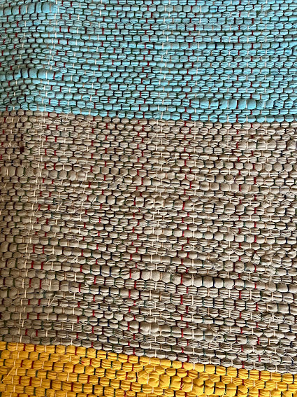 Loom-Woven Upcycled Fabric Area Rug - Colorful Entryway Runner (41.5" x 27") #1