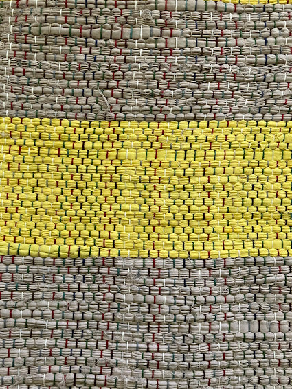 Loom-Woven Upcycled Fabric Area Rug - Colorful Accent Rug (34.5" x 28")  #7
