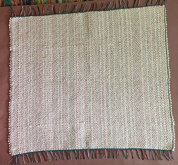 Loom-Woven Cord Area Rug - Off White Accent Rug (31.5" x 35")  #12