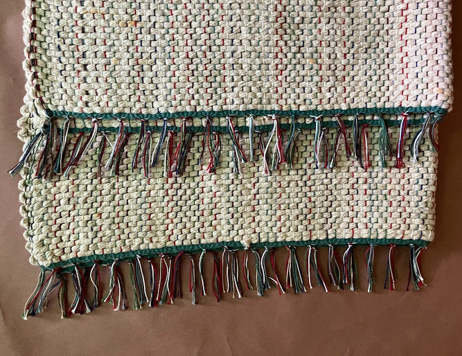 Loom-Woven Cord Area Rug - Off White Accent Rug (31.5" x 35")  #12