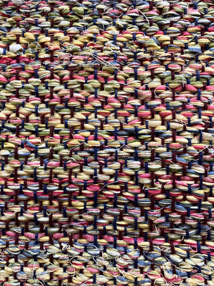 Loom-Woven Upcycled Fabric Table Runner - Multicolor Twill (37.5" x 15")  #21