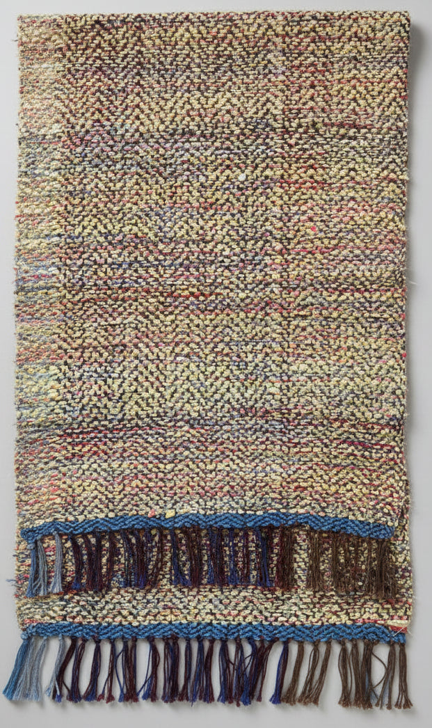 Loom-Woven Upcycled Fabric Table Runner - Multicolor Twill (37.5" x 15")  #21