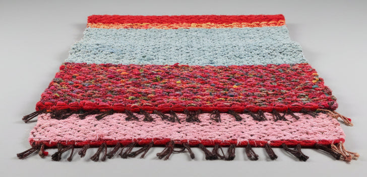 Loom-Woven Upcycled Fabric Table Runner - Vibrant Broken Twill (36" x 15.5")  #22