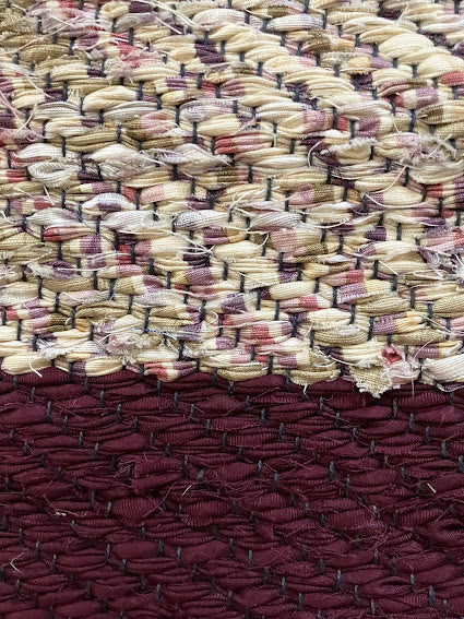 Loom-Woven Upcycled Fabric Table Runner - Multicolor Twill (33.5" x 15.25")  #24