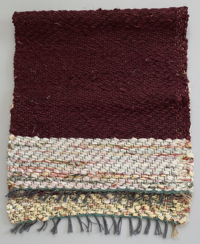 Loom-Woven Upcycled Fabric Table Runner - Multicolor Twill (33.5" x 15.25")  #24