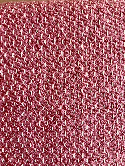Loom-Woven Cotton Long Table Runner - White & Mauve (87.5" x 14.25")  #31