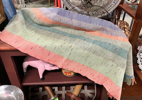 Loom-Woven Cotton Table Runner- Colorful Stripes(38"x15.5")#33