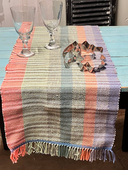 Loom-Woven Long Cotton Table Runner -(74"x15.25")#30